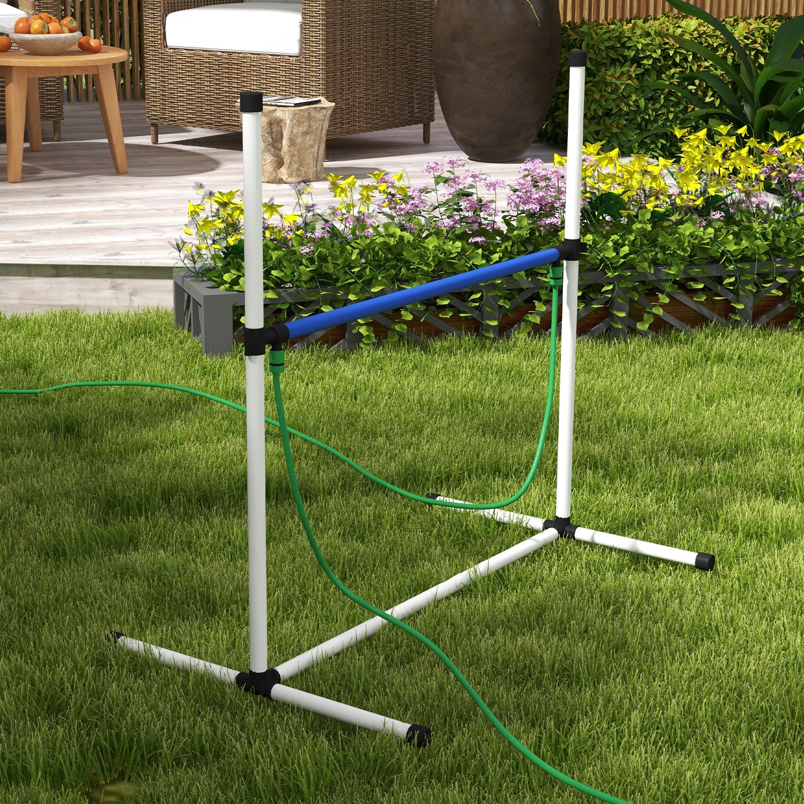 4PCs Dog Agility Equipment Set with Adjustable Height Hurdles, Spray Water Tube, Whistle, Carry Bag, White Dog Agility Training Equipment at Gallery Canada