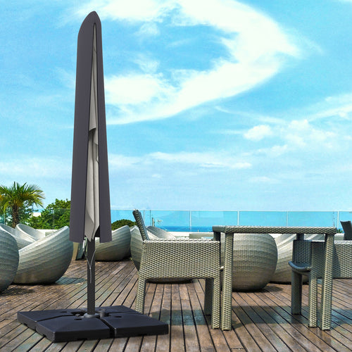 Garden Parasol Cover, Outdoor Cantilever Umbrella Cover with Zipper, Dark Grey