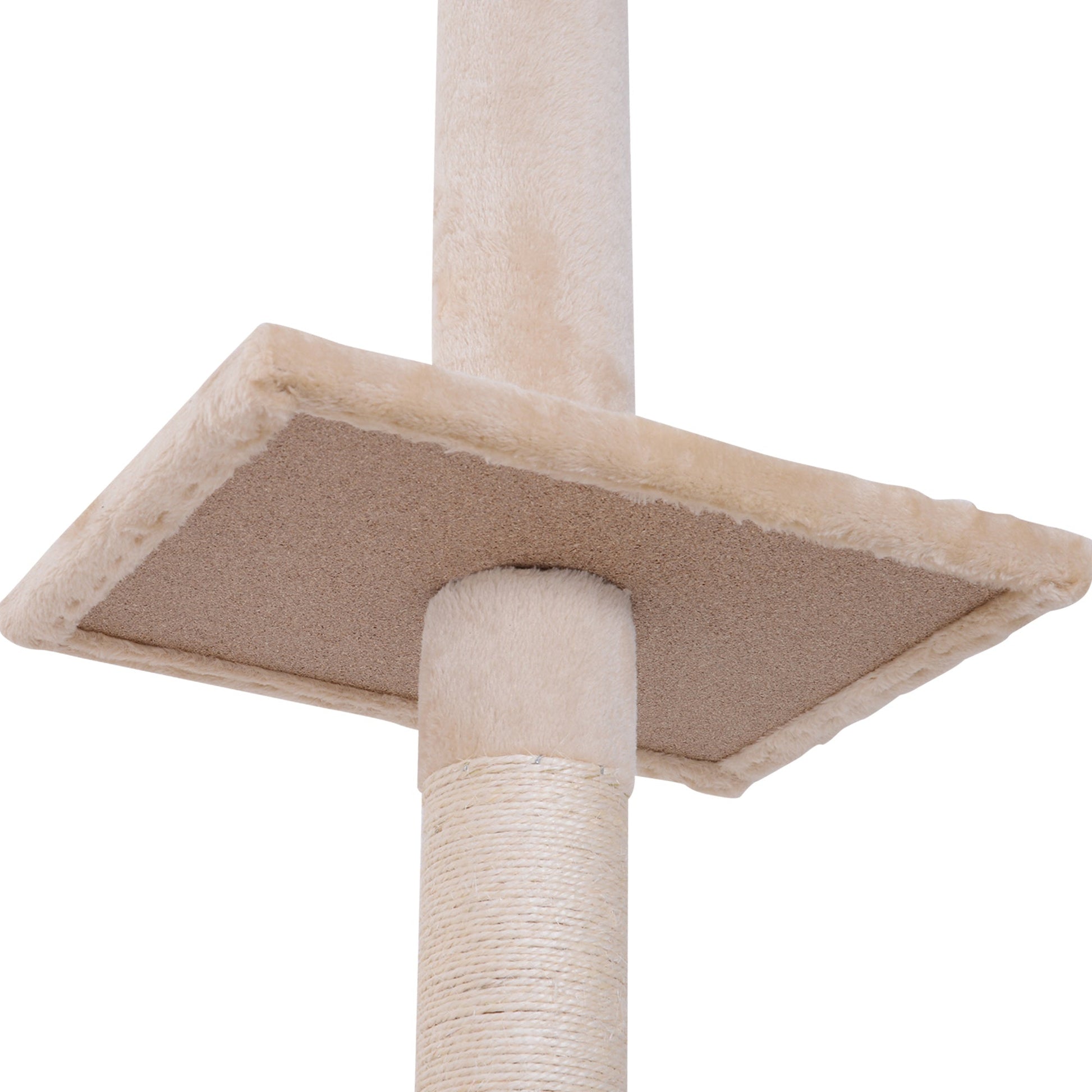 8.5ft Cat Climbing Tree 5-Tier Kitty Activity Center with Scratching Post Beige Floor to Ceiling Cat Trees   at Gallery Canada