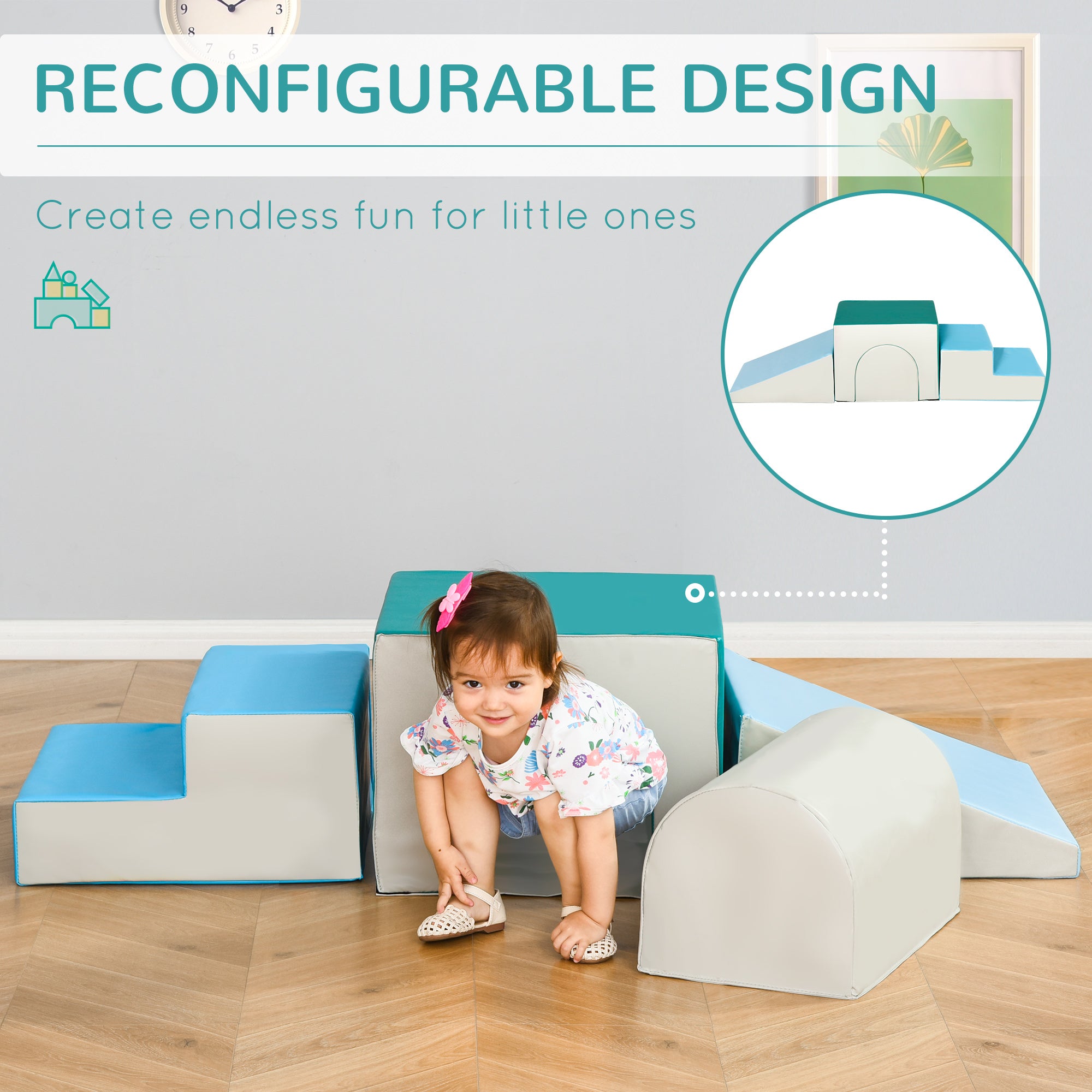 Foam Climbing Blocks for Toddlers, Kids Modular Play Set for Baby Children, Soft Play Equipment for Crawling Sliding, Easy-to-clean Safe DIY Creative, Multicolor Baby Gym & Playmats at Gallery Canada