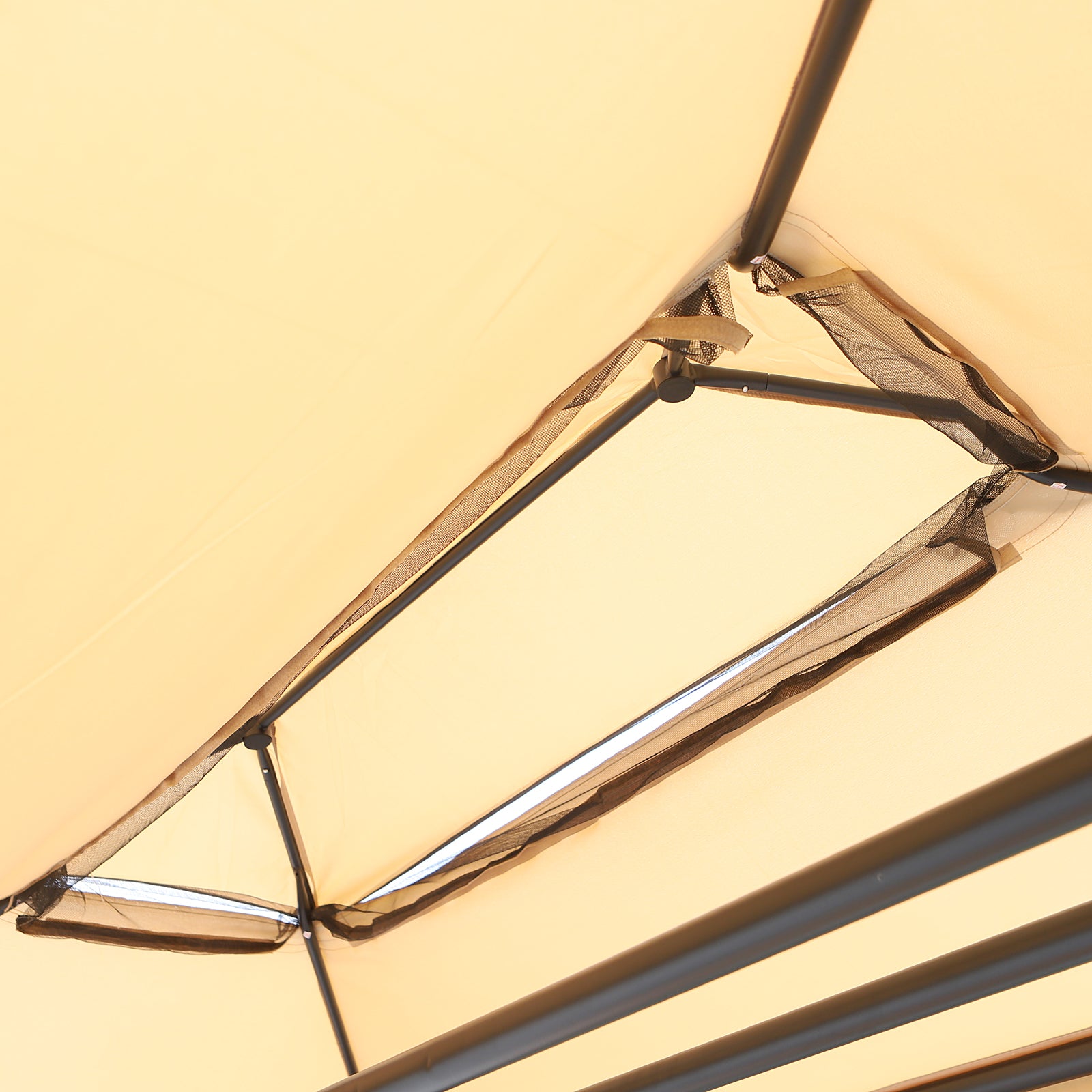 3 Person Outdoor Patio Daybed 3 in 1 Canopy Gazebo Swing Chair Garden Hammock with Mesh Mosquito Net and Sun Shade, Beige Porch Swings with Canopy at Gallery Canada