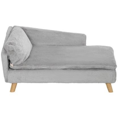 Dog Sofa Bed for Medium Dogs Cats with Cushion, Pillow, Removable and Washable Cover, Non-slip Foot Pads, Light Grey Dog Sofas   at Gallery Canada