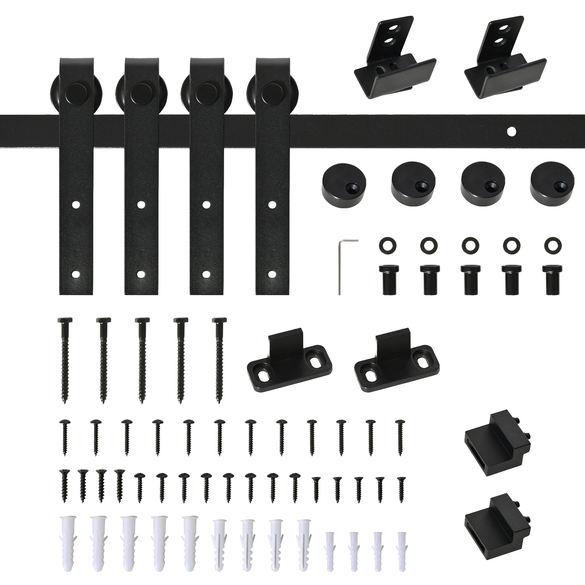 Mini Sliding Barn Door Hardware Kit for Double Doors, TV Stands, Cabinet Barn Door Hardware Kit, Fit 17.7