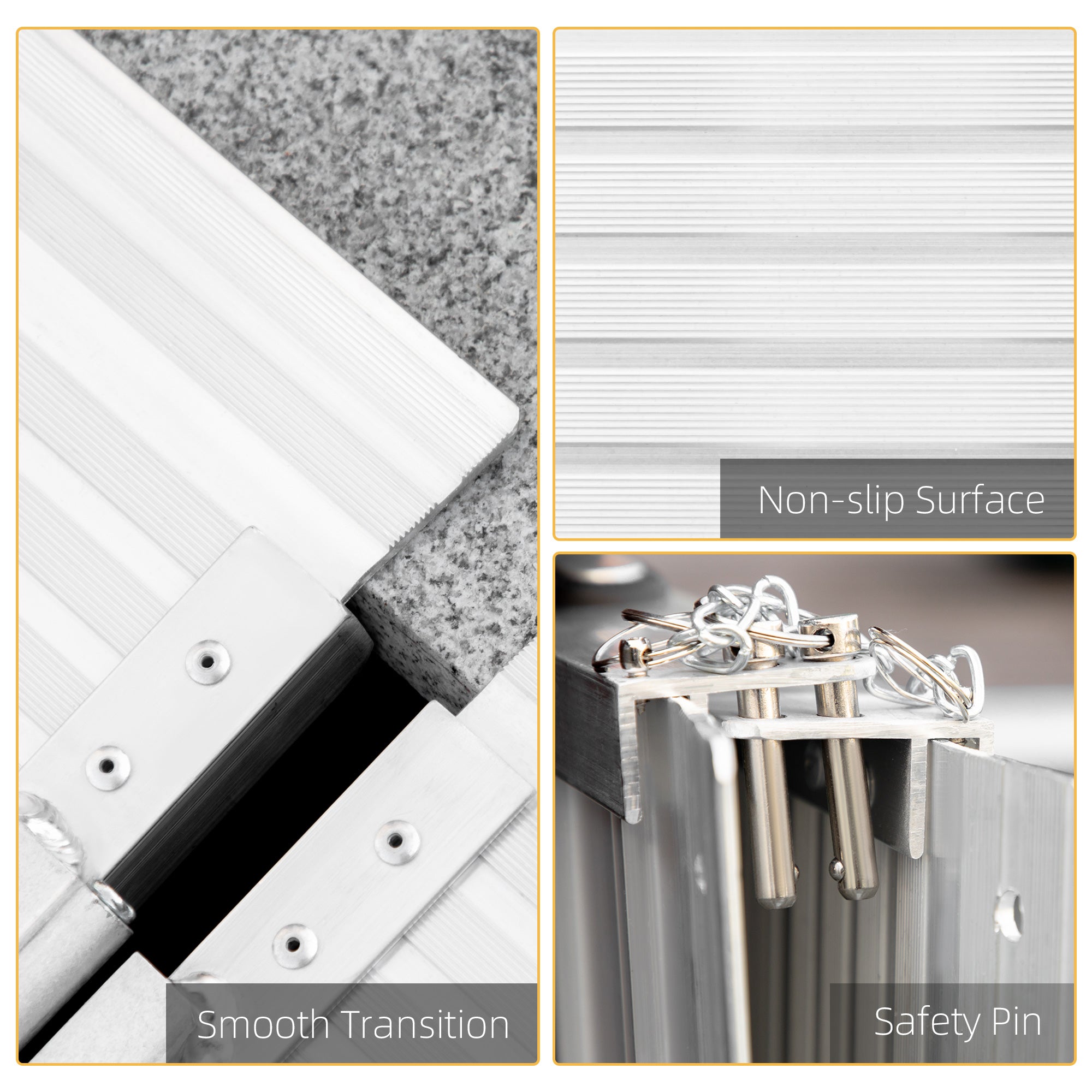 Textured Aluminum Folding Wheelchair Ramp, Portable Threshold Ramp 2', for Scooter Steps Home Stairs Doorways Knee Walker & Wheelchair Ramps at Gallery Canada