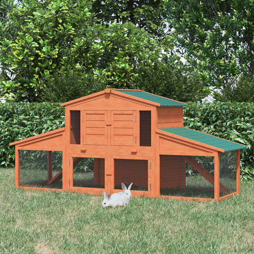 Deluxe Large Rabbit Hutch Small Animal House Portable Large Outdoor with Run Box