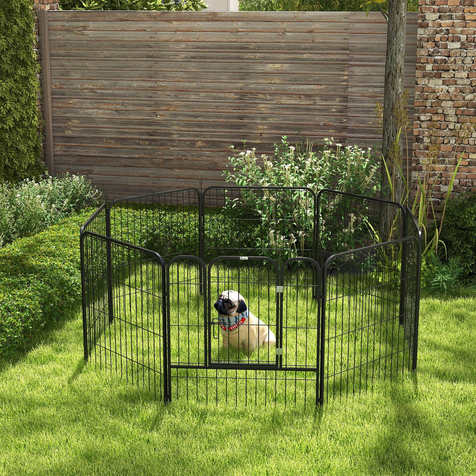 8 Panel Pet Playpen Play Yard Fence Home DIY Heavy-Duty Metal Foldable Indoor Outdoor 31