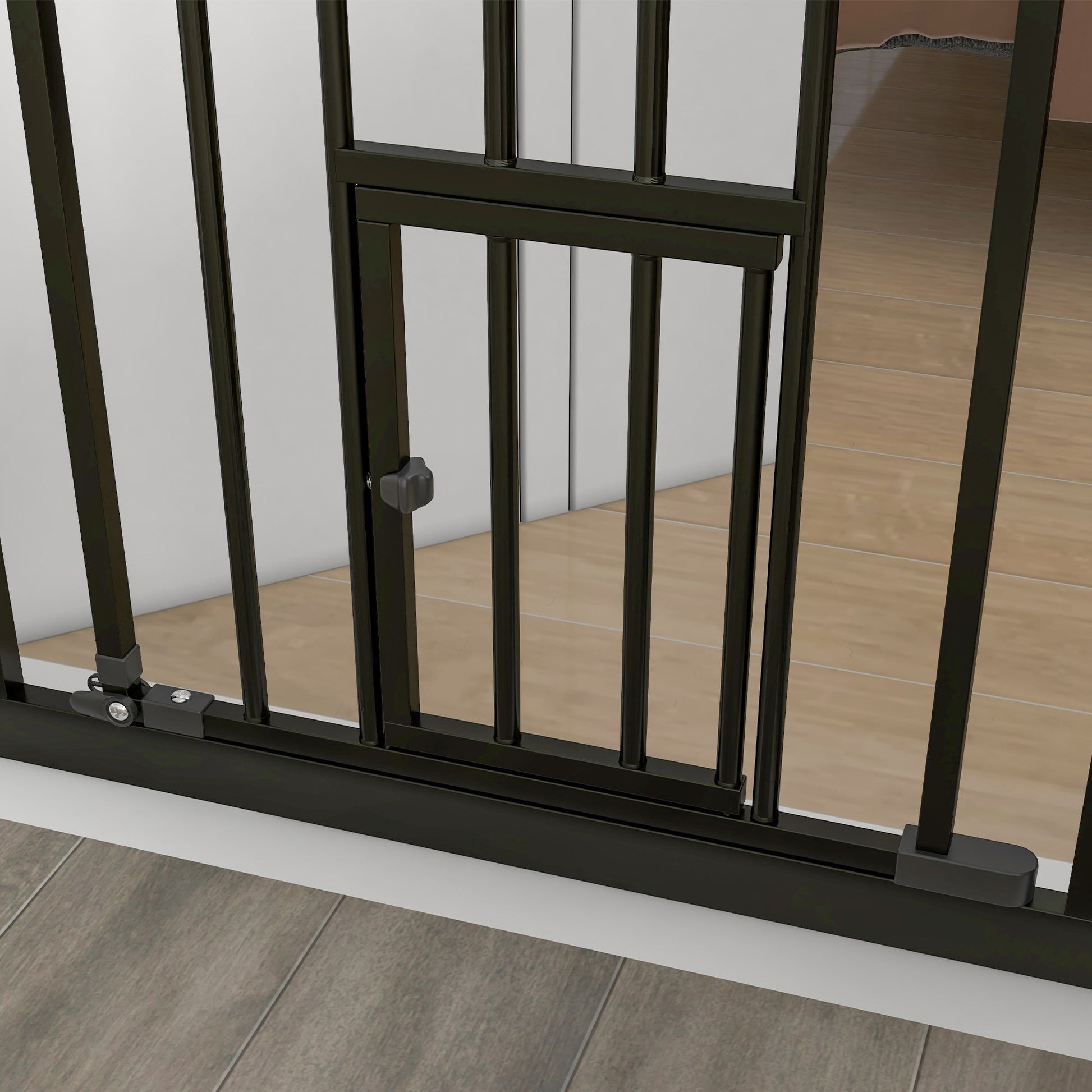 36" Easy Open Indoor Dog Gates for Doorways, House, Stair - Black Houses, Kennels & Pens   at Gallery Canada