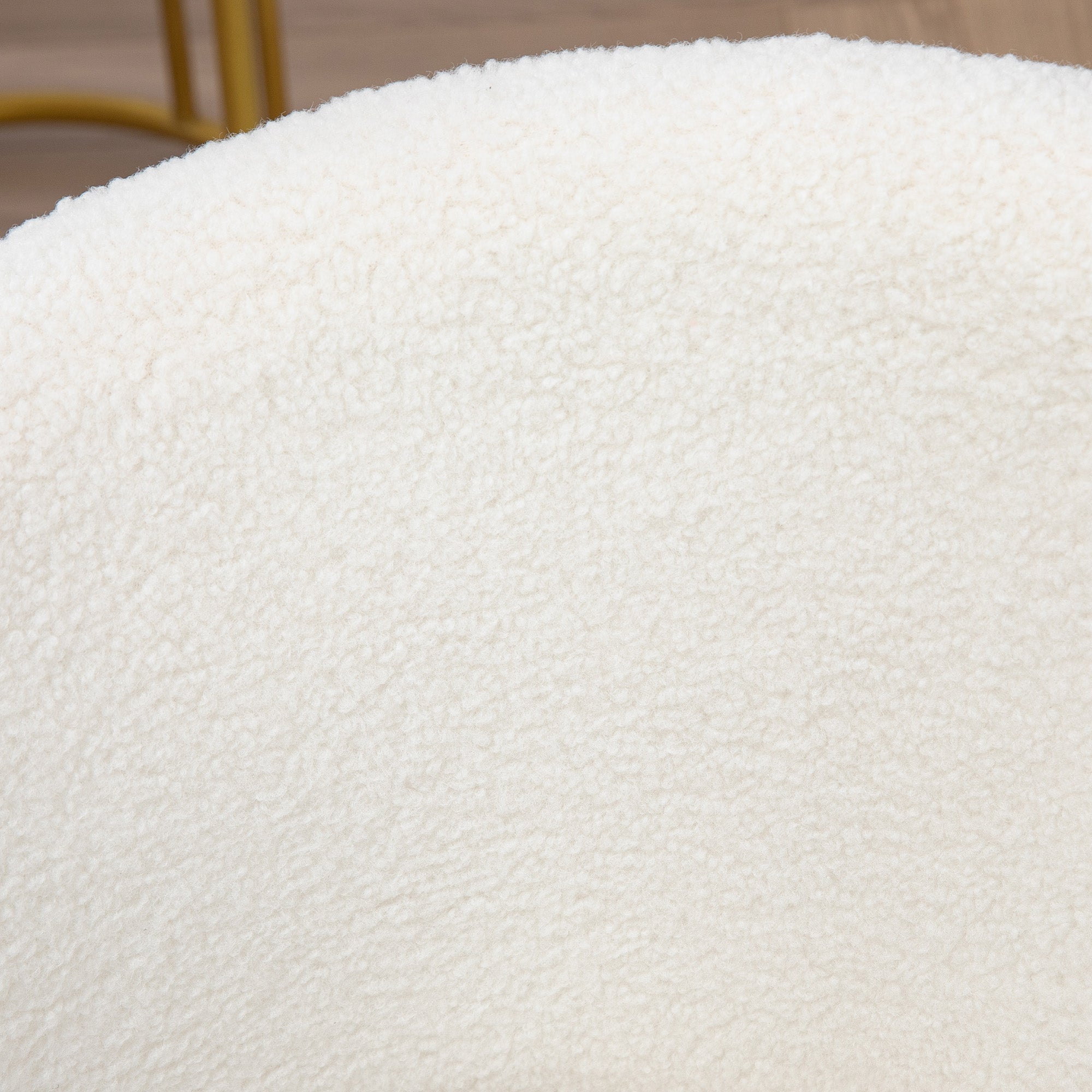Armless Office Chair, Fluffy Computer Desk Chair with Adjustable Height, Swivel Wheels, Mid Back, White Task Chairs at Gallery Canada