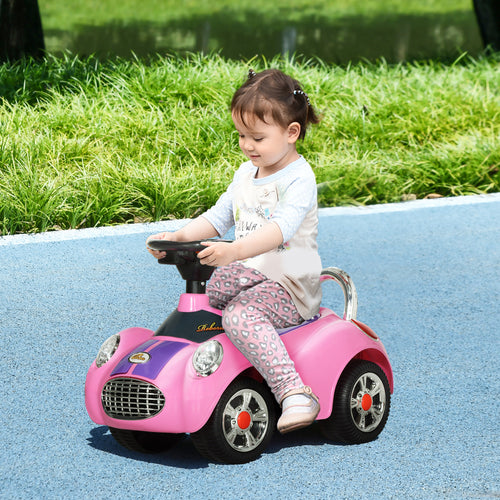 Baby Push Car for 1-3 Years with Music, Horn, Light, Pink