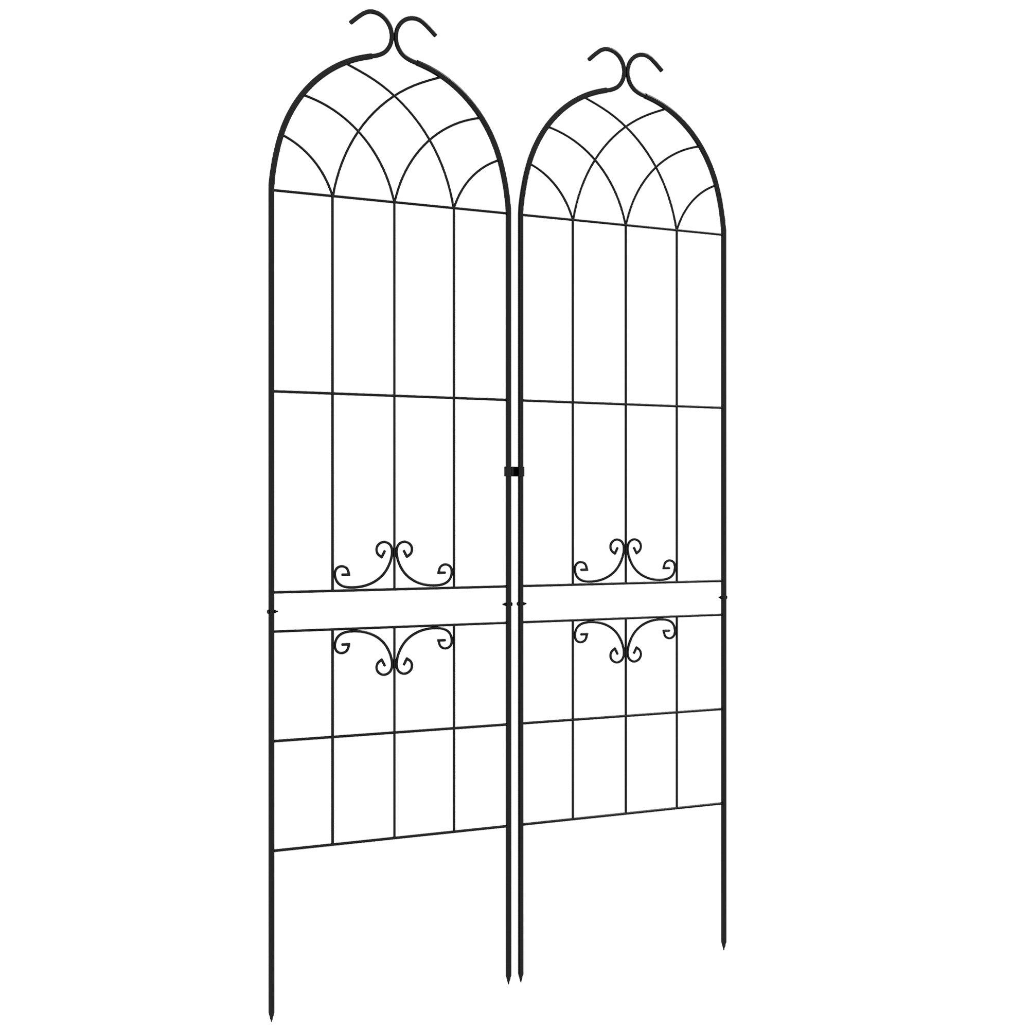 2 Pcs Garden Trellis for Climbing Plants, Outdoor Metal Trellis Plant Support Trellises for Patio, Lawn, Backyard Plant Stands at Gallery Canada