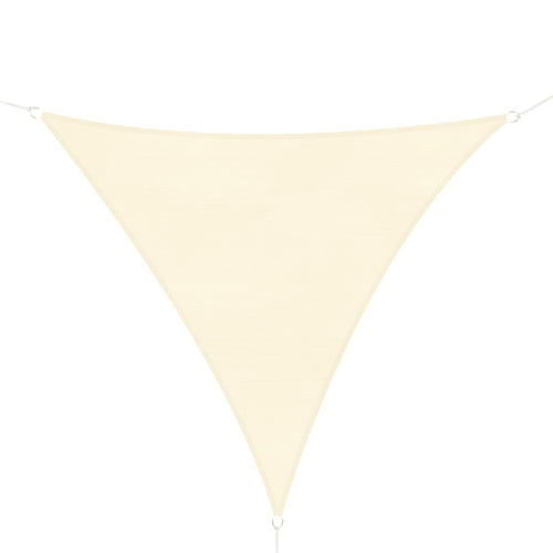 Triangle 10' x 10' x 10' Outdoor Sun Shade Sail, Garden Cover UV Block Fabric Canopy for Patio, Deck, Cream