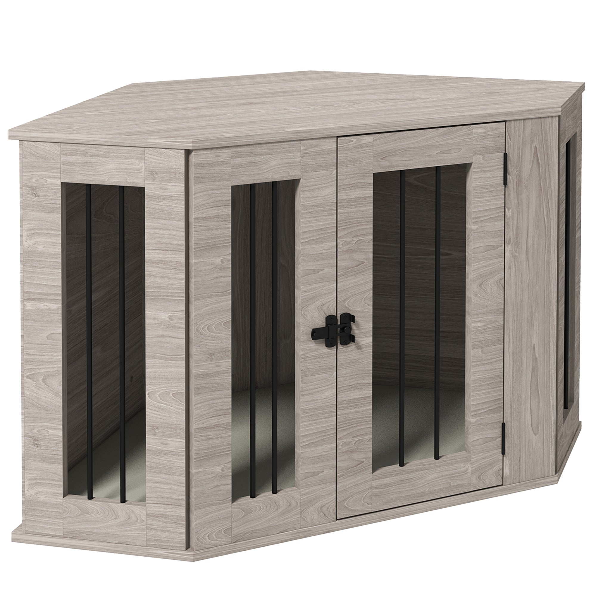 Dog Crate Furniture with Cushion, 41 Inch Conner Design Dog Crate End Table for Medium Dogs, Walnut Brown Houses, Kennels & Pens   at Gallery Canada