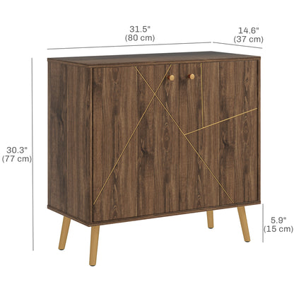 Sideboard Storage Cabinet with Luxurious Steel Lines, Brown Storage Cabinets at Gallery Canada