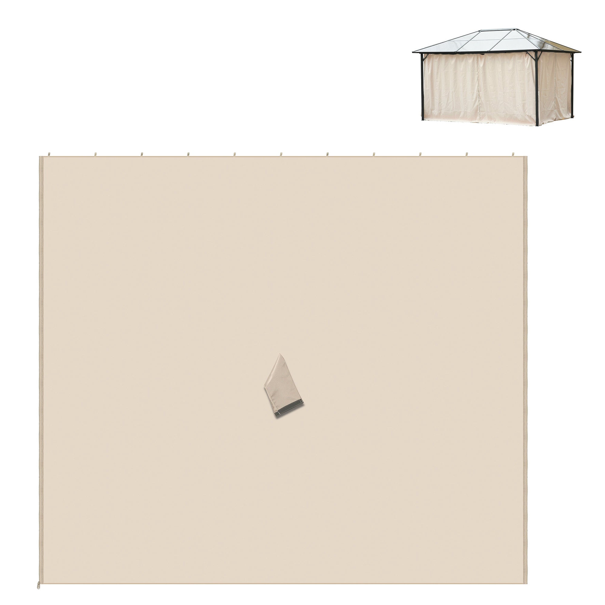 10' x 10' Universal Gazebo Sidewall Set with 4 Panels, Hooks/C-Rings Included for Pergolas &; Cabanas, Beige Gazebo Sidewalls at Gallery Canada
