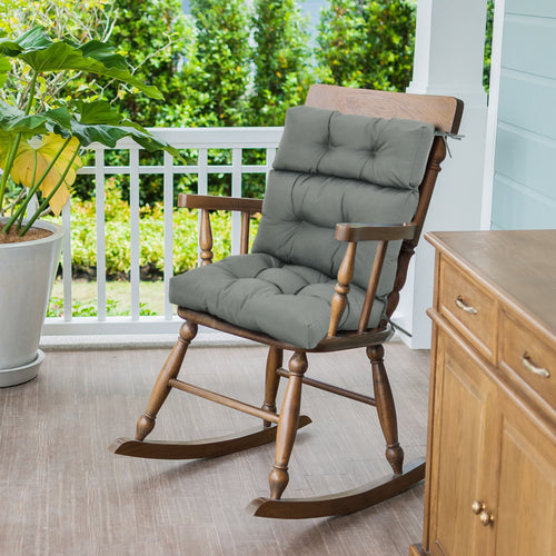 Outdoor Patio Chair Seat/Back Chair Cushion Replacement, Tufted Pillow with Thick Filling and String Ties, Dark Grey