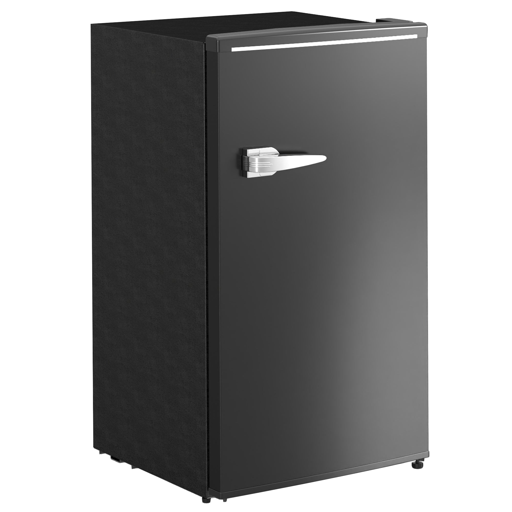 Retro Mini Fridge, 3.1 Cu. Ft Single Door Compact Refrigerator with Adjustable Thermostat, 2 Glass Shelves, Black Small Kitchen Appliances Black at Gallery Canada
