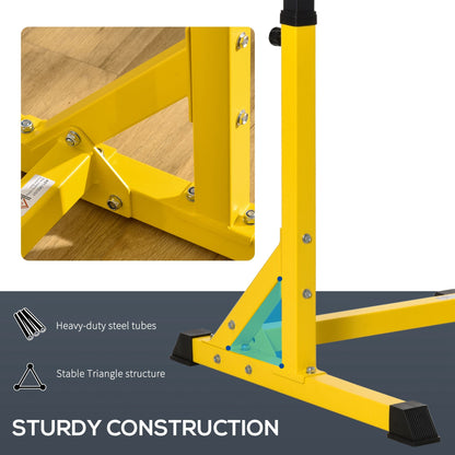 Dip Station, Body Press Parallel Bar with 10 Adjustable Height, Home Gym Workout Trainer Dip Bar, Yellow Power Towers   at Gallery Canada