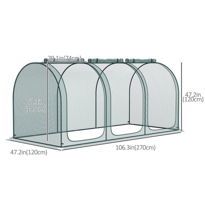 9' x 4' Crop Cage, Garden Plant Protector, with 3 Zippered Doors and 6 Ground Stakes, for Garden, Yard, Lawn, Green Walk In Greenhouses   at Gallery Canada