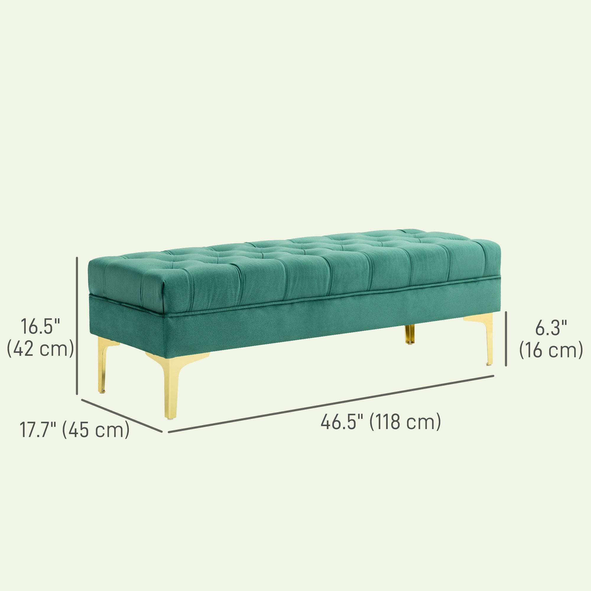 End of Bed Bench, Upholstered Bench, Entryway Shoe Bench with Button Tufted for Living Room, Bedroom, Dark Green Storage Ottomans & Benches at Gallery Canada
