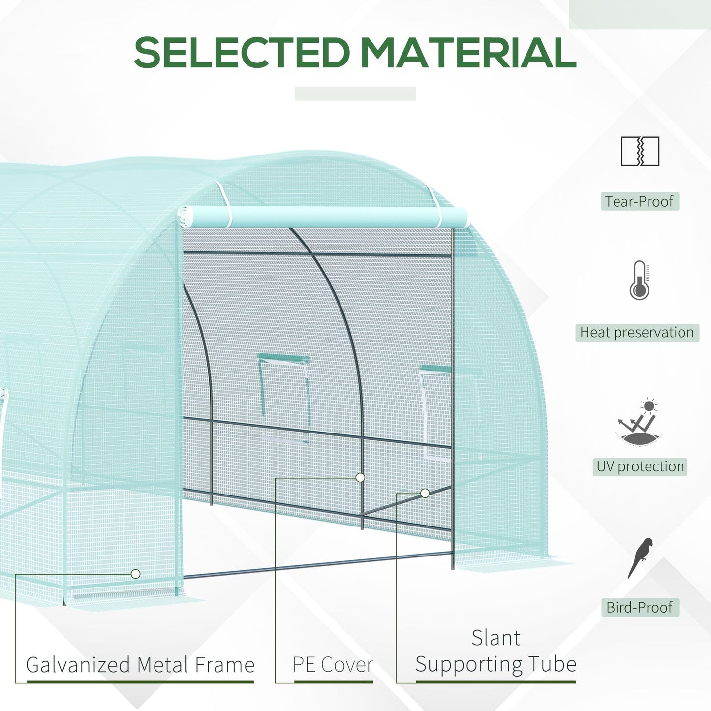 Walk-in Greenhouse 20x10x7ft Heavy Duty Outdoor Backyard Seed Plant Vegetables Grow Warm House Green Walk In Greenhouses   at Gallery Canada