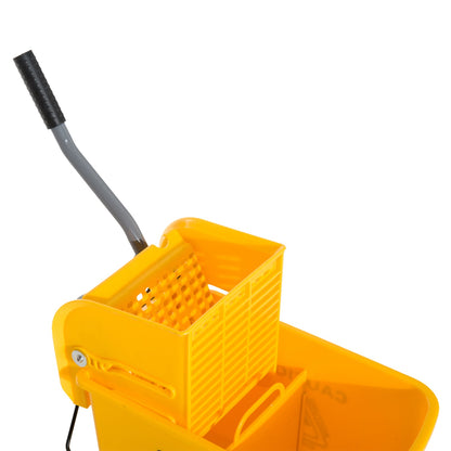 5 Gallon Commercial Mop Bucket with Side Press Wringer on Wheels, Yellow Household Supplies   at Gallery Canada