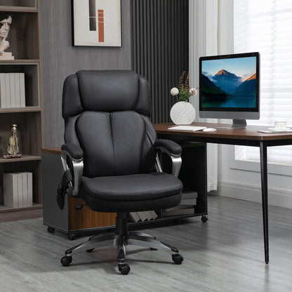 Big and Tall Massage Office Chair with Strong Vibration, Microfiber Office Chair, 27.25"x31.5"x48.75", Black Massage Chairs   at Gallery Canada