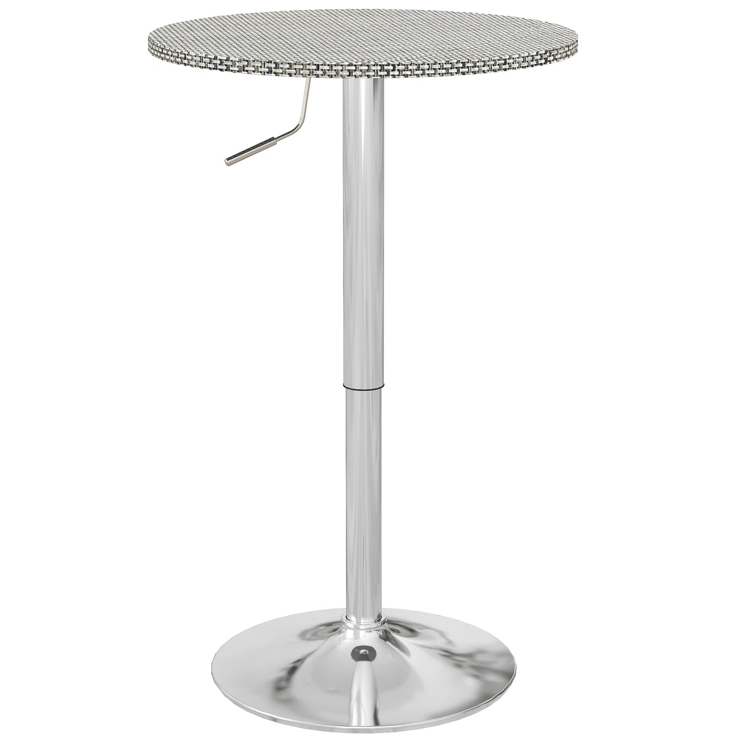 Adjustable Bar Table for 2, Round Pub Table with PE Rattan Top and Steel Base for Home Bar, Small Dining Room, Grey Bar Tables at Gallery Canada