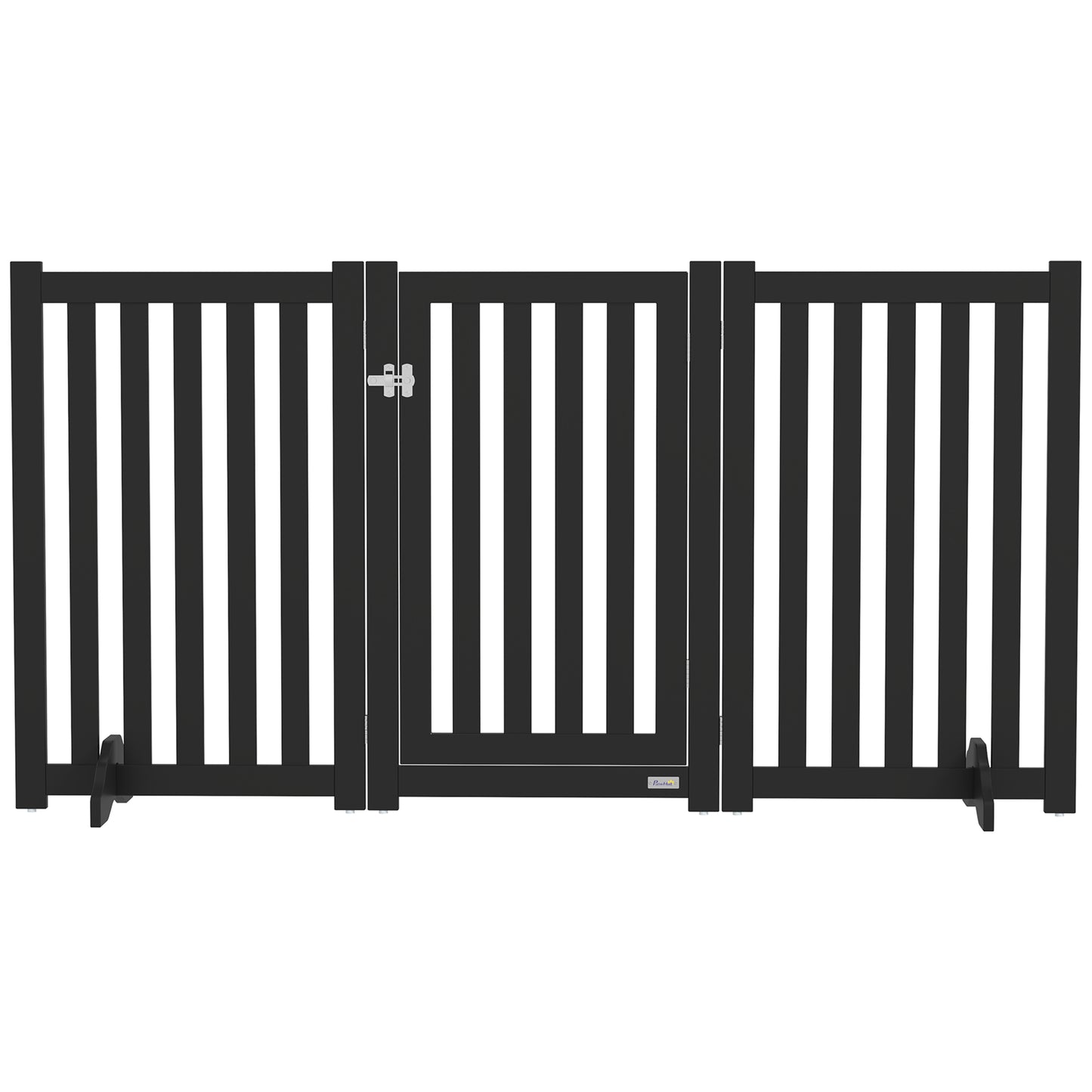 3-Panel Foldable Dog Gate with Feet for Medium Dogs and Below, Black Houses, Kennels & Pens   at Gallery Canada