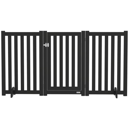 3-Panel Foldable Dog Gate with Feet for Medium Dogs and Below, Black Houses, Kennels & Pens   at Gallery Canada