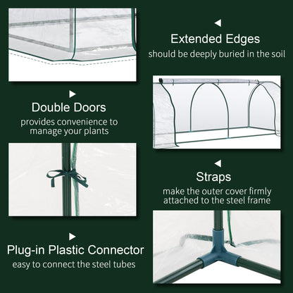 99" x 39" x 32" Mini Greenhouse Portable Hot House for Plants with Zippered Doors for Outdoor, Indoor, Garden, Clear Mini Greenhouses   at Gallery Canada