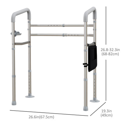 Adjustable Toilet Safety Rails with Padded Handles, 300lb Capacity, Silver Bath Accessories   at Gallery Canada