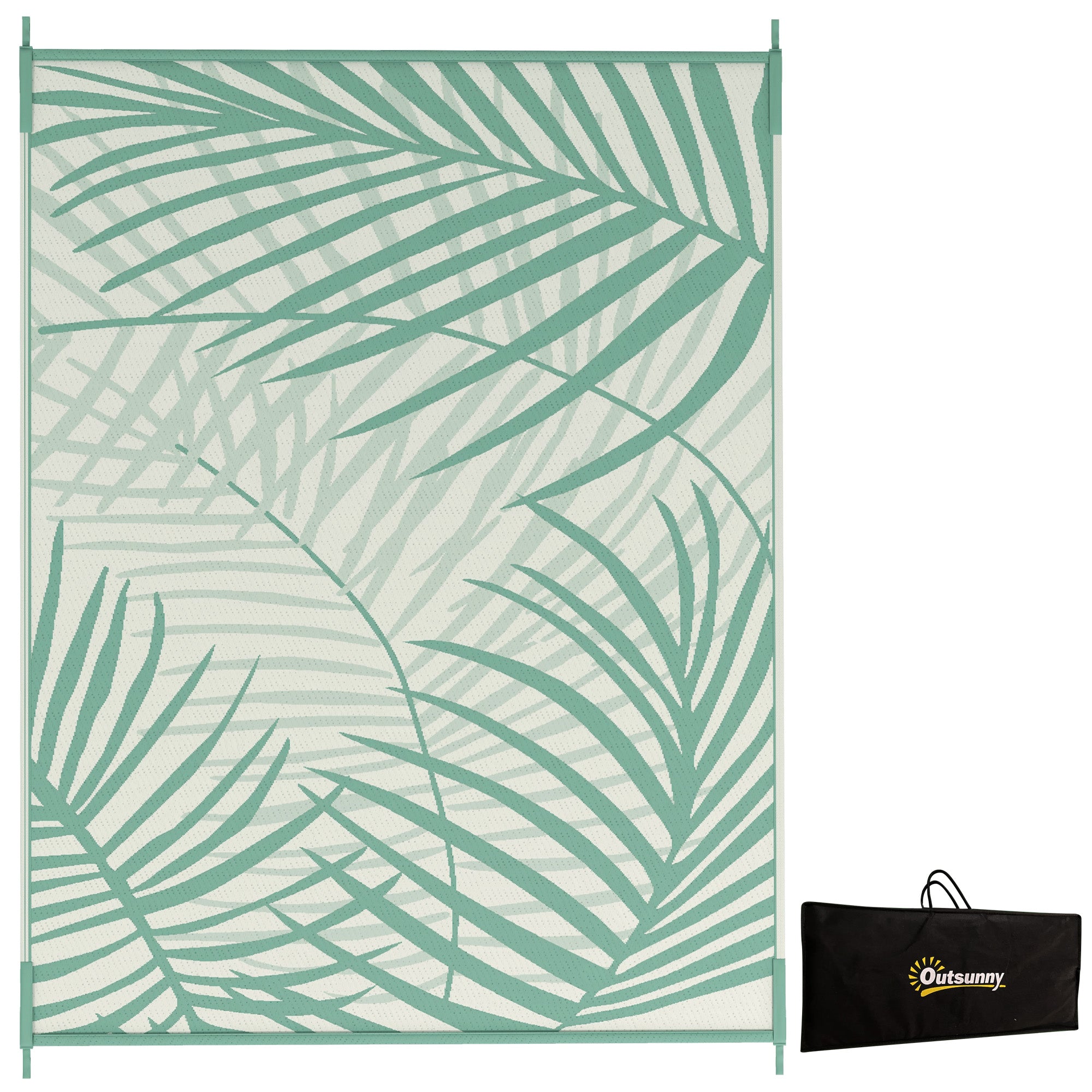 Reversible Outdoor Rug with Carry Bag, 9' x 12' Waterproof Rug, Portable RV Camping Carpet for Backyard Garden Decor at Gallery Canada