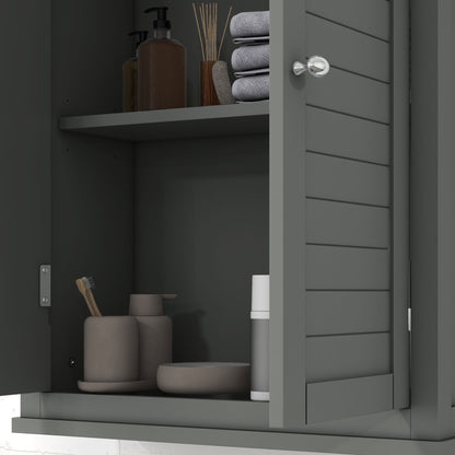 Over Toilet Storage Cabinet, Bathroom Wall Cabinet with Adjustable Shelf for Living Room and Entryway, Grey Wall Mounted Cabinets   at Gallery Canada