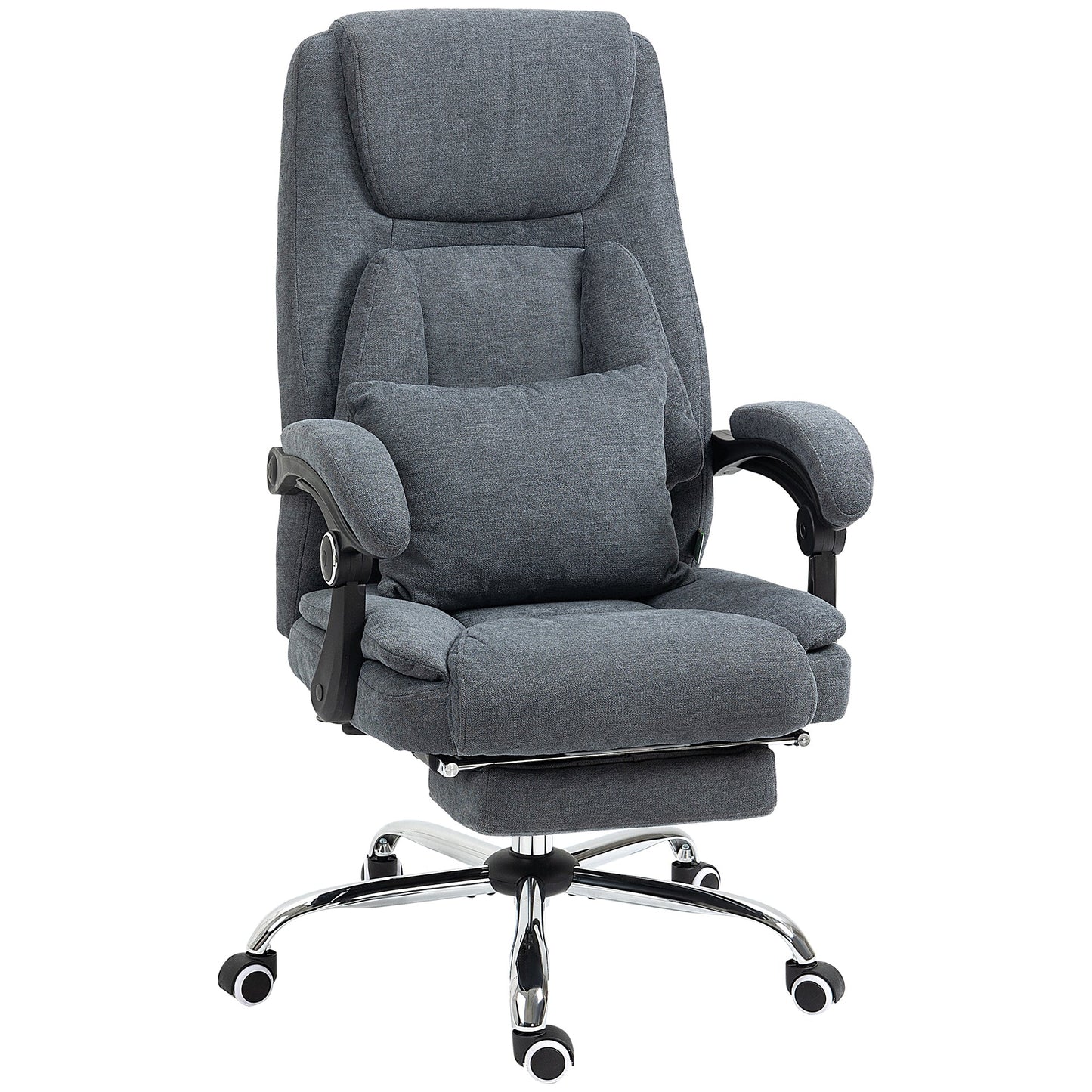 Massage Office Chair with Kneading, Swivel Fabric Recliner Chair with Footrest, Armrest, Grey Massage Chairs Grey  at Gallery Canada