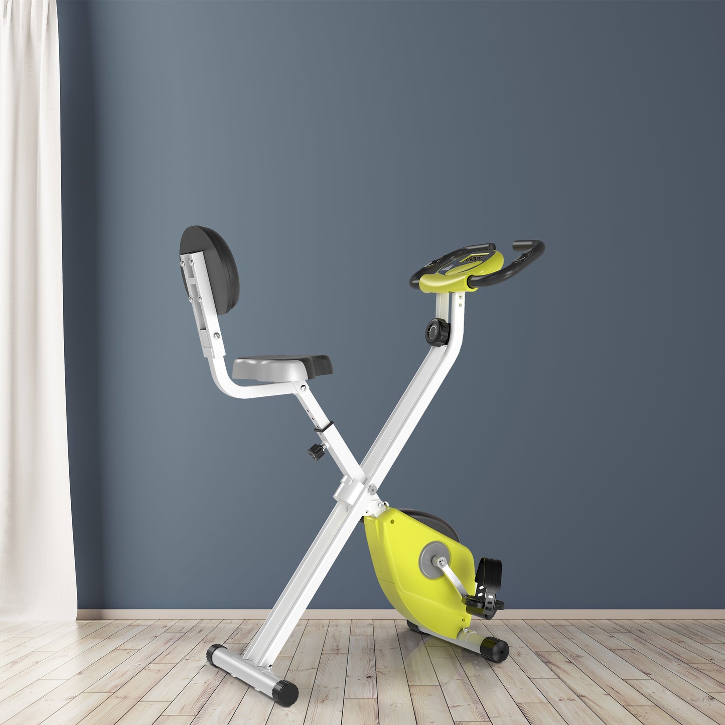 Foldable Indoor Stationary Bike with 8 Levels of Magnetic Resistance, Exercise Bike for Cardio Workout, Yellow Exercise & Stationary Bikes Multi Colour  at Gallery Canada