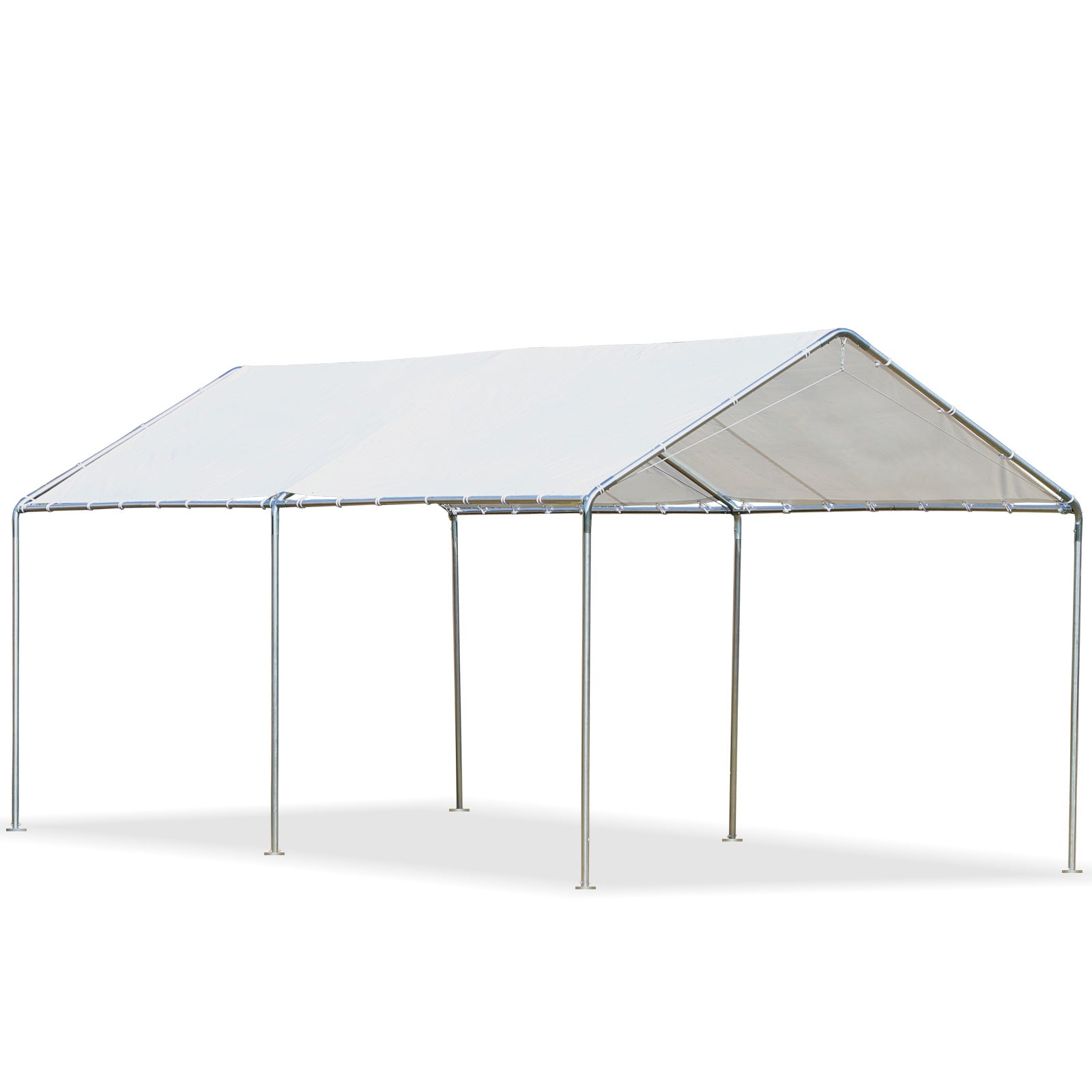 10' x 20' Carport Heavy Duty Galvanized Car Canopy with Included Anchor Kit, 3 Reinforced Steel Cables, White Car Shelters at Gallery Canada
