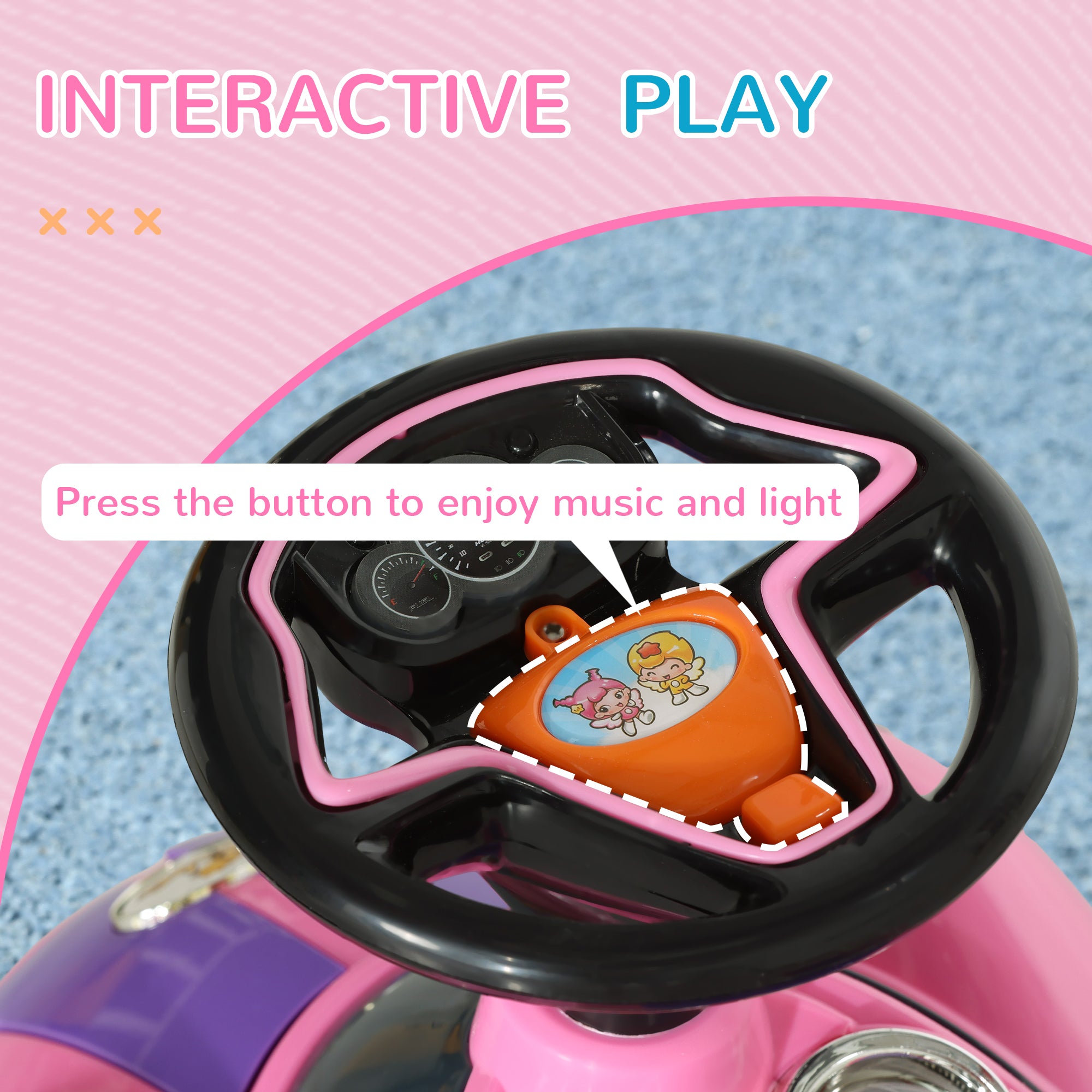 Baby Push Car for 1-3 Years with Music, Horn, Light, Pink Push Cars for Toddlers   at Gallery Canada