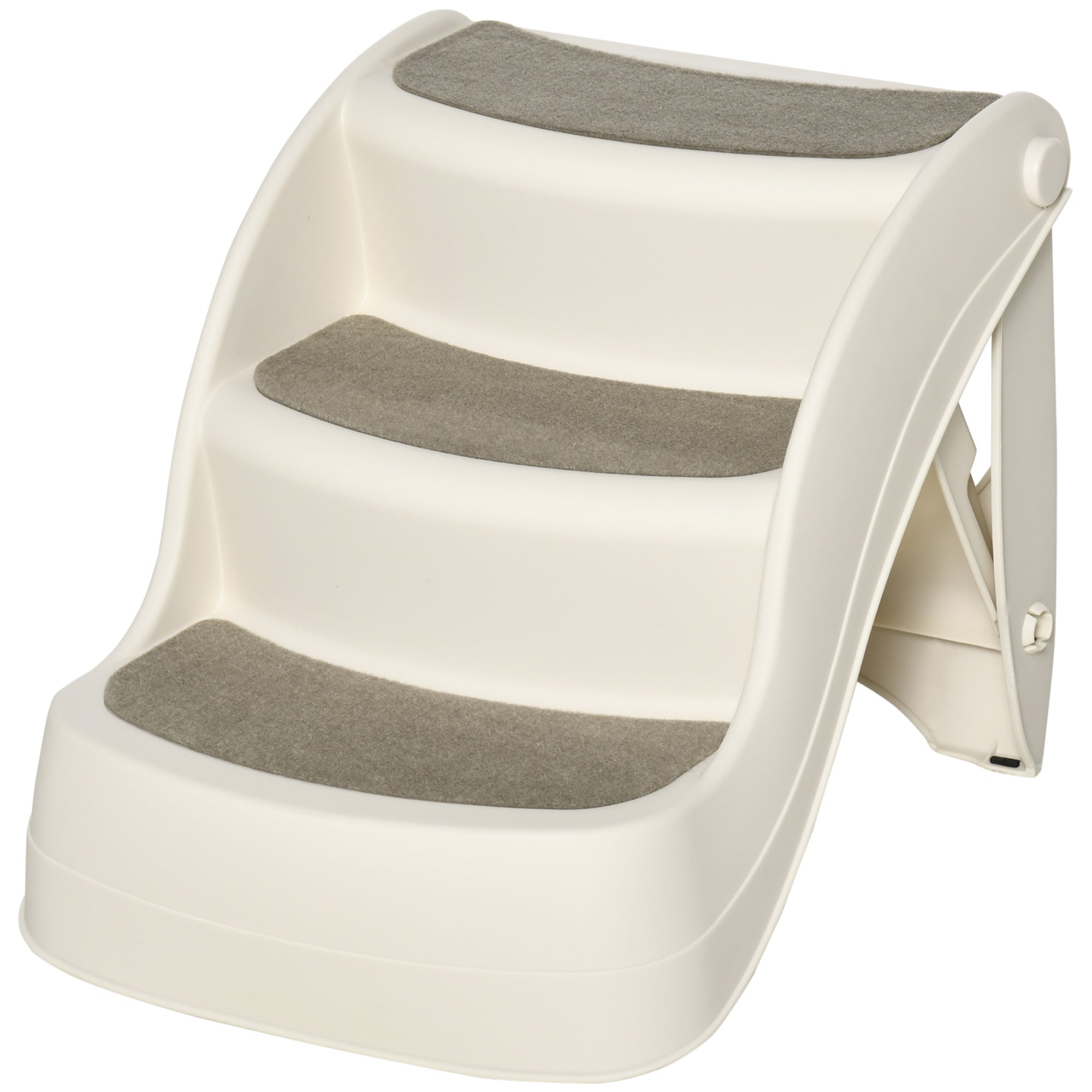 Portable Pet Stairs Foldable Steps for Small Dogs and Cats 3-Step with Non-slip Treads for Beds Sofas, Cream Dog Stairs at Gallery Canada