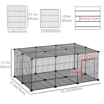 Small Animal Cage for Bunny, Guinea Pig, Chinchilla, Hedgehog, Portable Pet Enclosure with Door, 22 Panels Houses & Habitats   at Gallery Canada