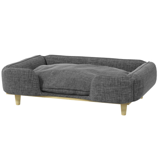 Washable Dog Sofa for Large Dogs, Elevated Pet Couch with Anti-slip Foot Pads, Dark Grey Dog Sofas   at Gallery Canada