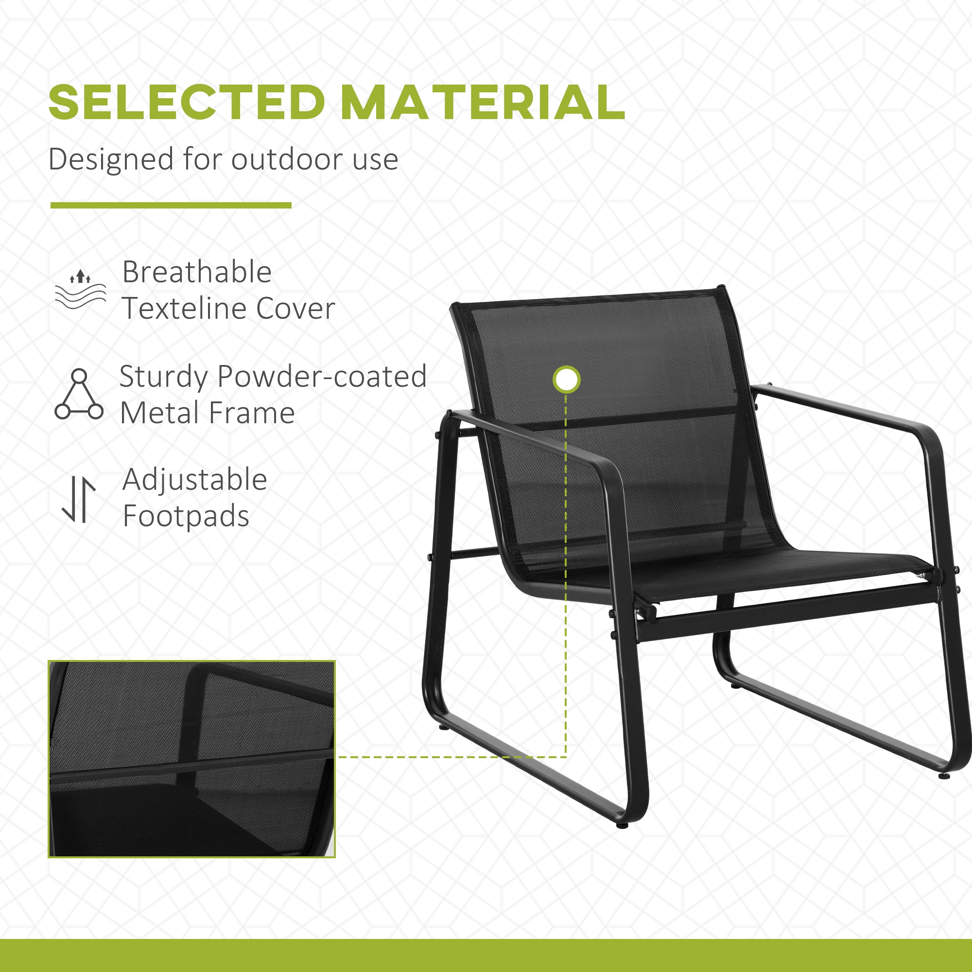 4 PCs Patio Furniture Set with Texteline Seat Outdoor Conversation Set with Loveseat, Center Coffee Table for Garden Backyard Deck, Black Patio Furniture Sets at Gallery Canada