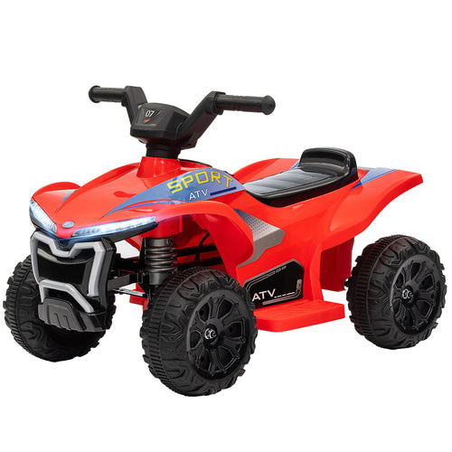 Kids ATV, 6V Battery Powered Electric Vehicle with Headlights, Forward/Reverse Switch for 18-36 Months, Red