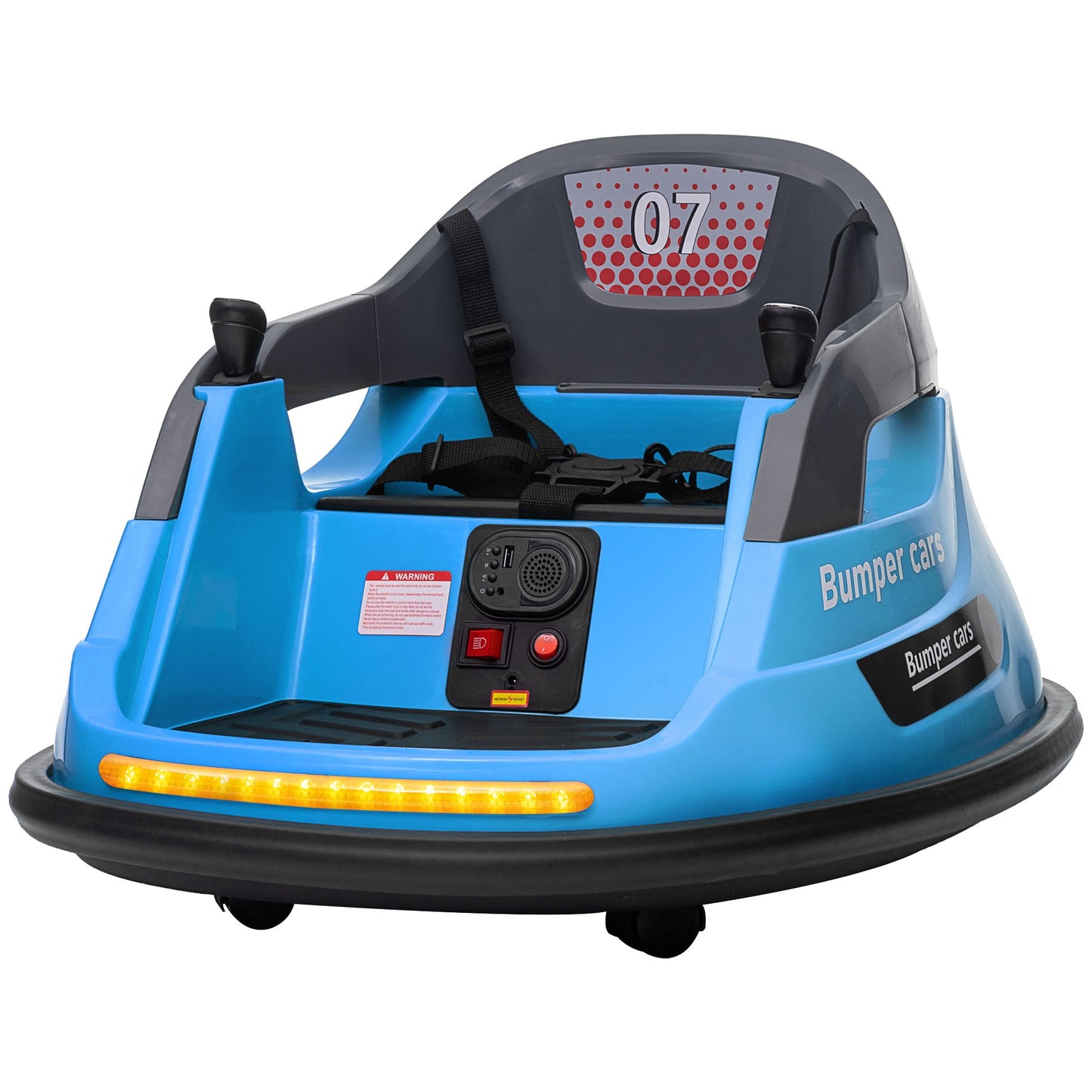 Bumper Car 12V 360° Rotation Electric Car for Kids, with Remote, Safety Belt, Lights, Music, for 1.5-5 Years Old, Blue Electric Toy Cars Blue  at Gallery Canada