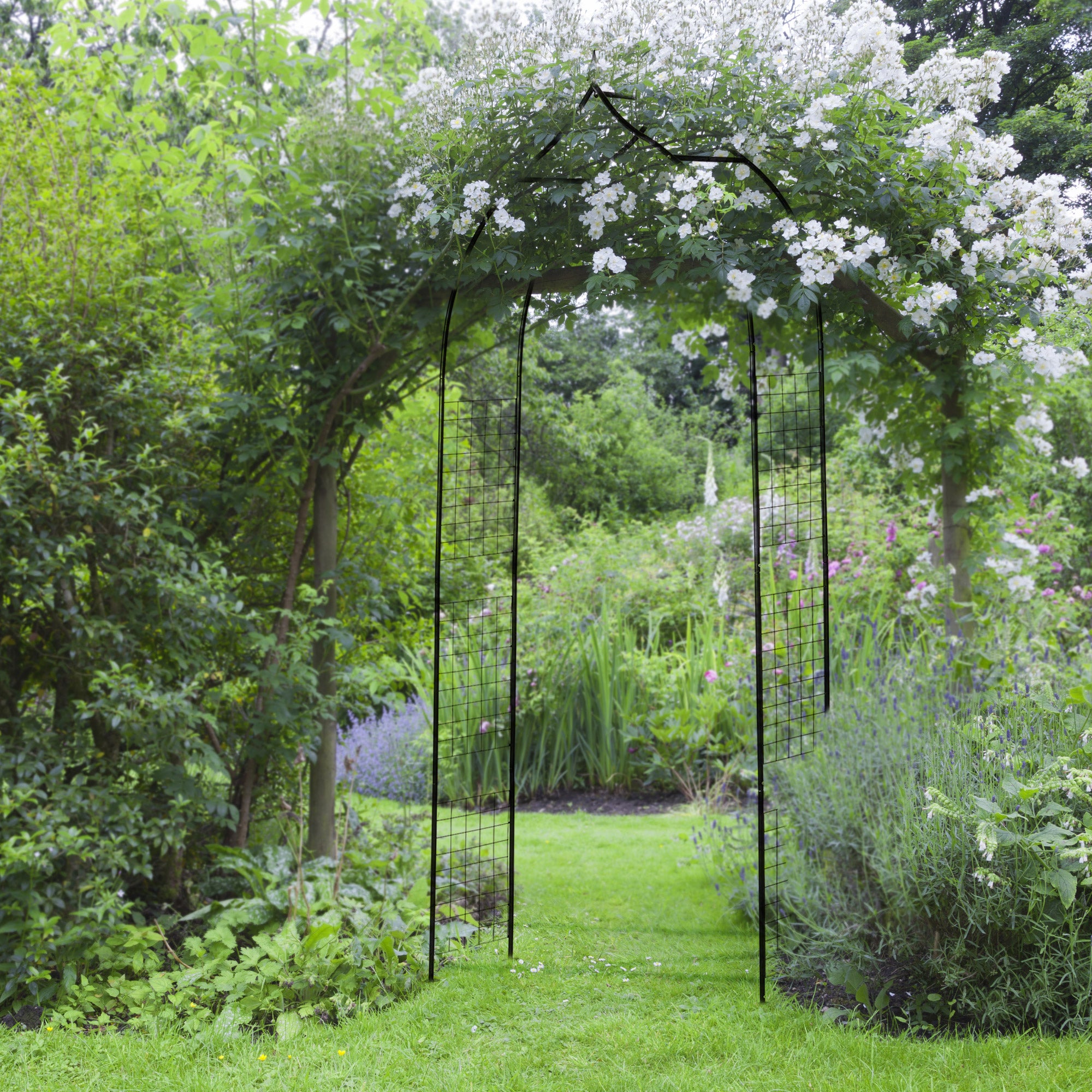 8FT Metal Garden Arch, Decorative Arbor Trellis for Climbing Plants, Wedding, Party, Event, Holiday, Black Garden Arches at Gallery Canada