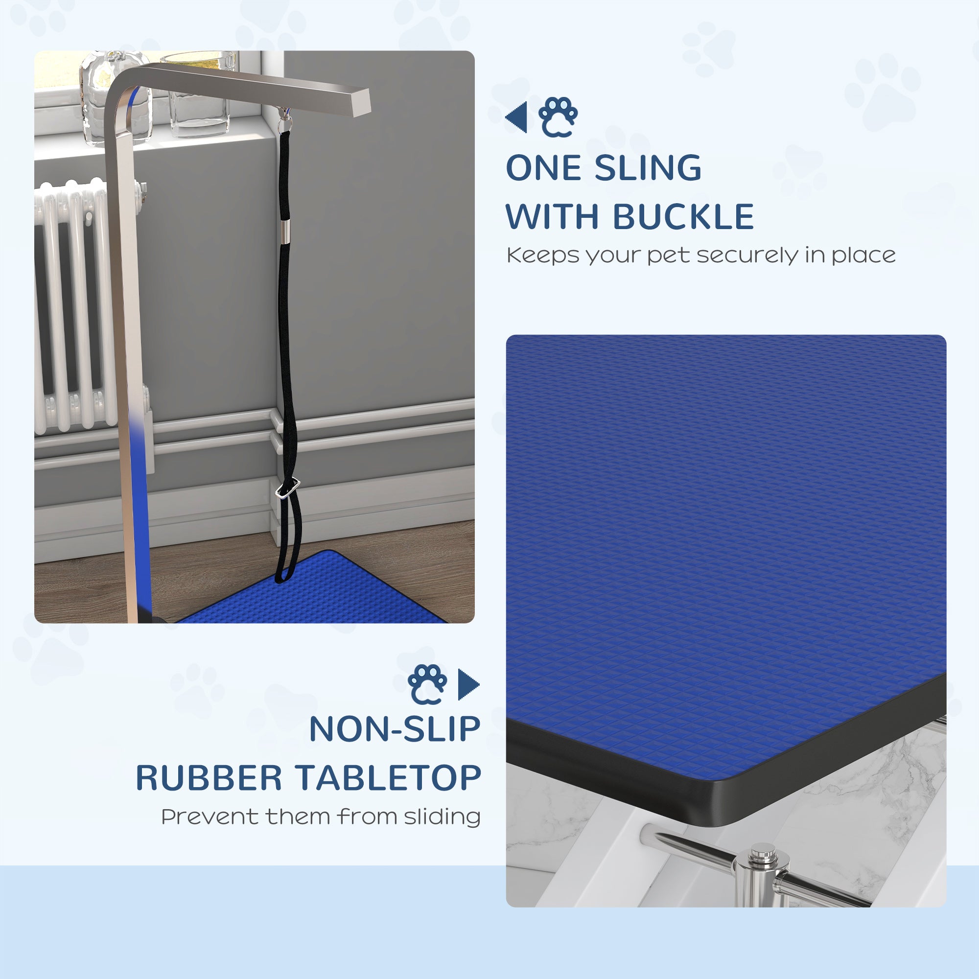 Pet Grooming Table, Height Adjustable Dog Grooming Table with Arm, Noose and Non-Slip Grooming Table, Blue Dog Grooming Tables at Gallery Canada