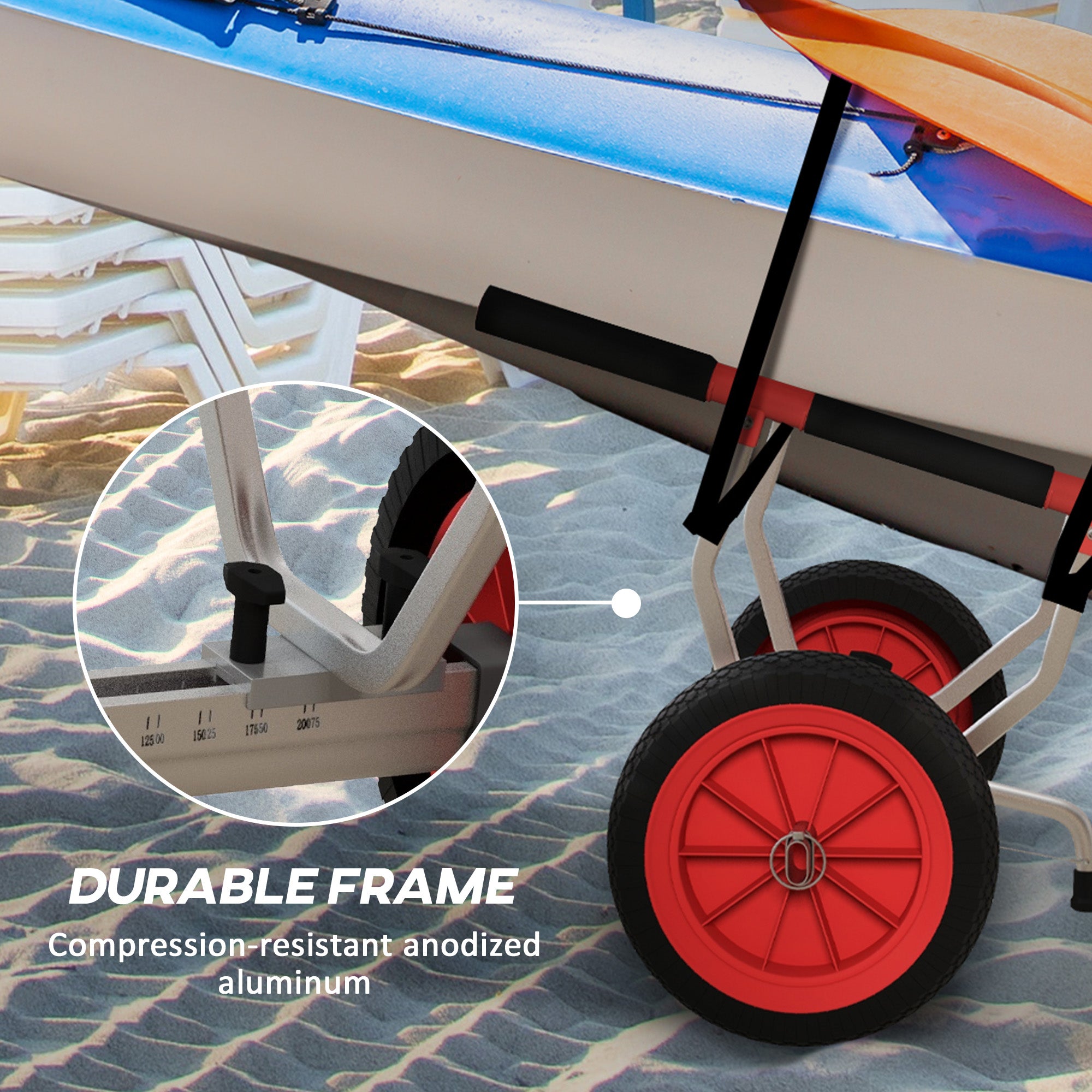 Kayak Cart Dolly Kayak Cart with Adjustable Width Red Kayak Carts at Gallery Canada