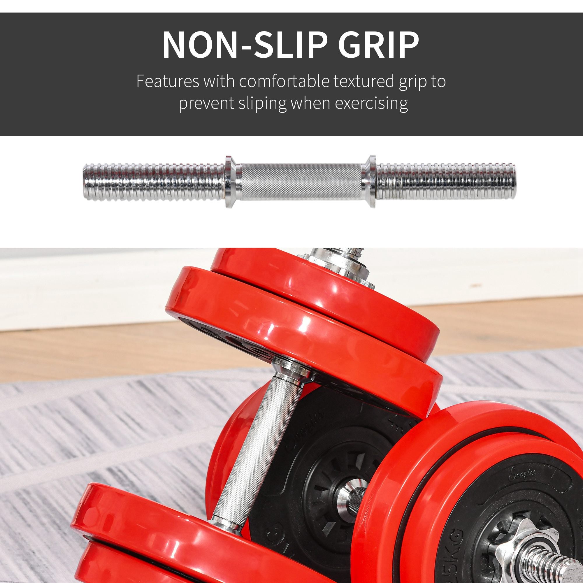 44lbs 2-In-1 Dumbbell &; Barbell Adjustable Set Strength Muscle Exercise Fitness Plate Bar Clamp Rod Home Gym Sports Area Dumbbells & Barbells at Gallery Canada