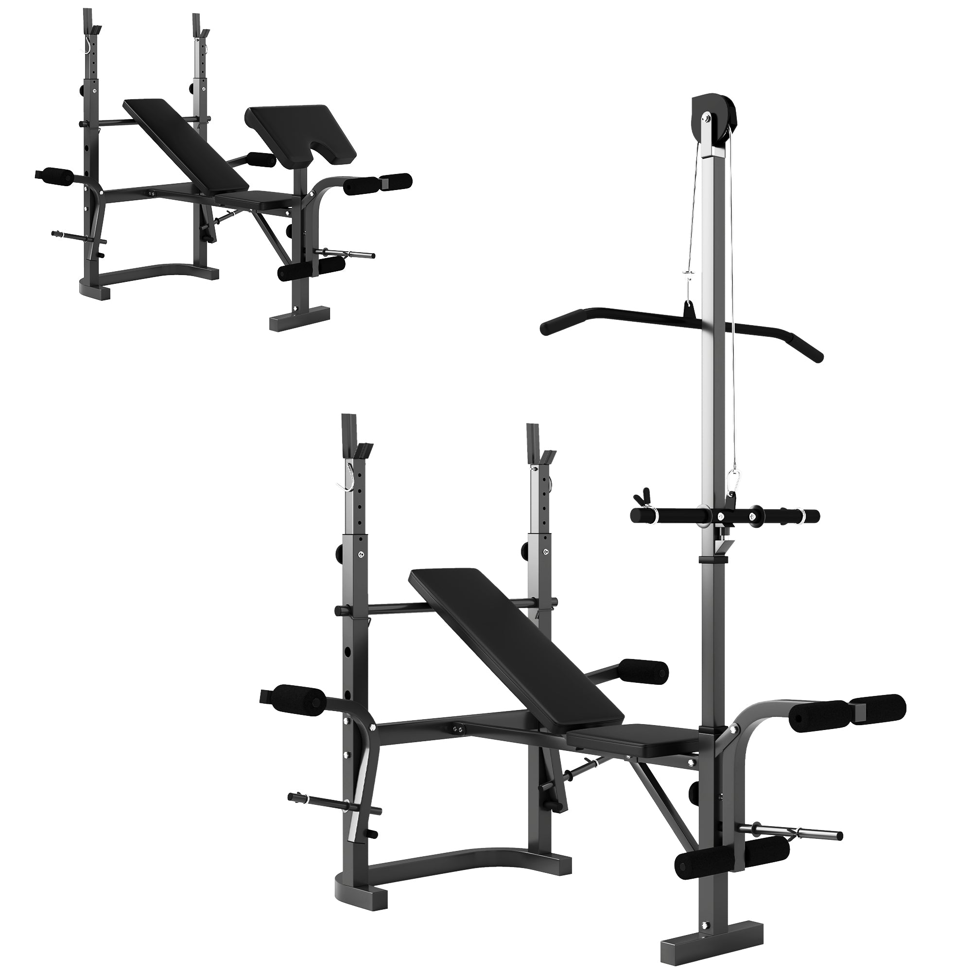 Adjustable Weight Bench with Bench Press Rack, Preacher Curl Bench, Leg Extension and Lat Pull Down Weight Benches at Gallery Canada