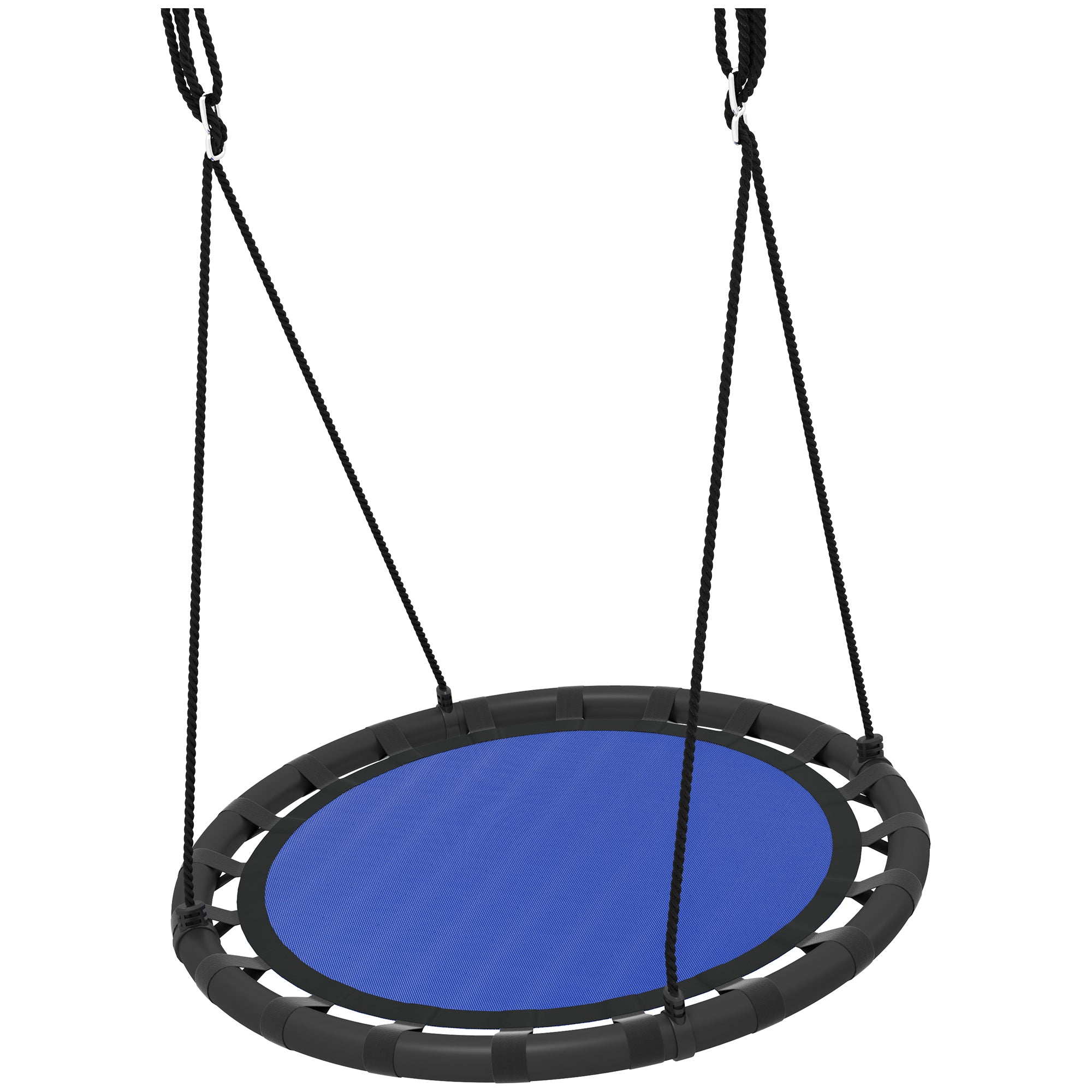 39 inch Saucer Tree Swing Set for Kids with Adjustable Hanging Ropes for Outdoor, Backyard, Navy Blue Gym Sets & Swings Navy Blue at Gallery Canada
