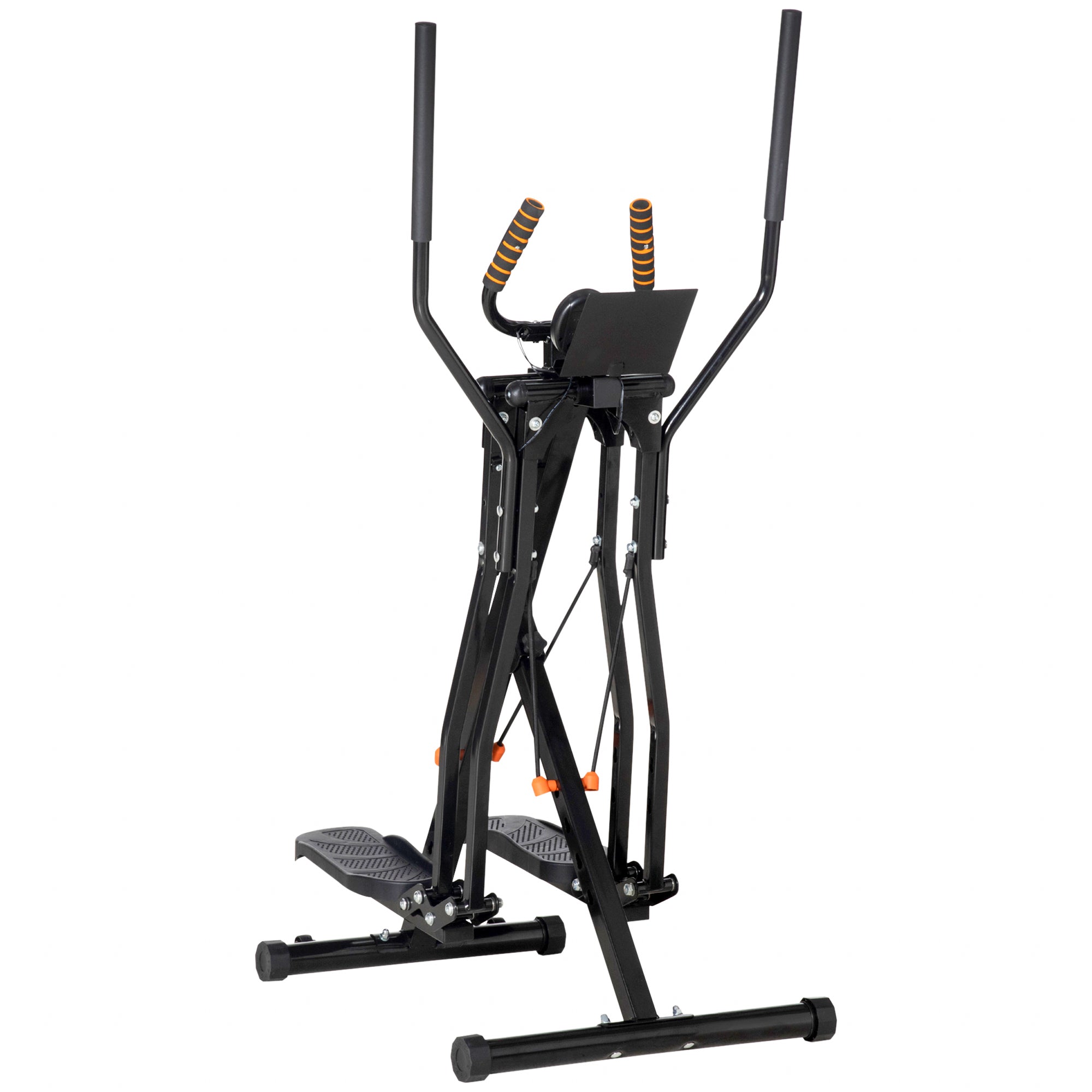 Gazelle Glider Air Walker Exercise Machine Elliptical Trainer with Four Resistance Levels, LCD Monitor, Heart Rate Sensor, Two Wheels Aerobic Equipment Black at Gallery Canada